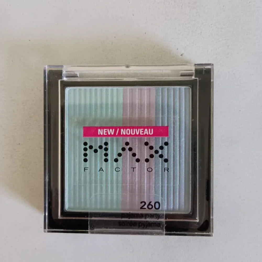 Max Factor eyeshadow trio #260 Pajama Party pastel green purple blue